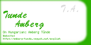 tunde amberg business card